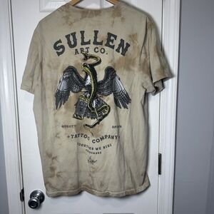 Sullen Art Collective T Shirt Mens Size XL Brown Tye Dye Graphic Tee